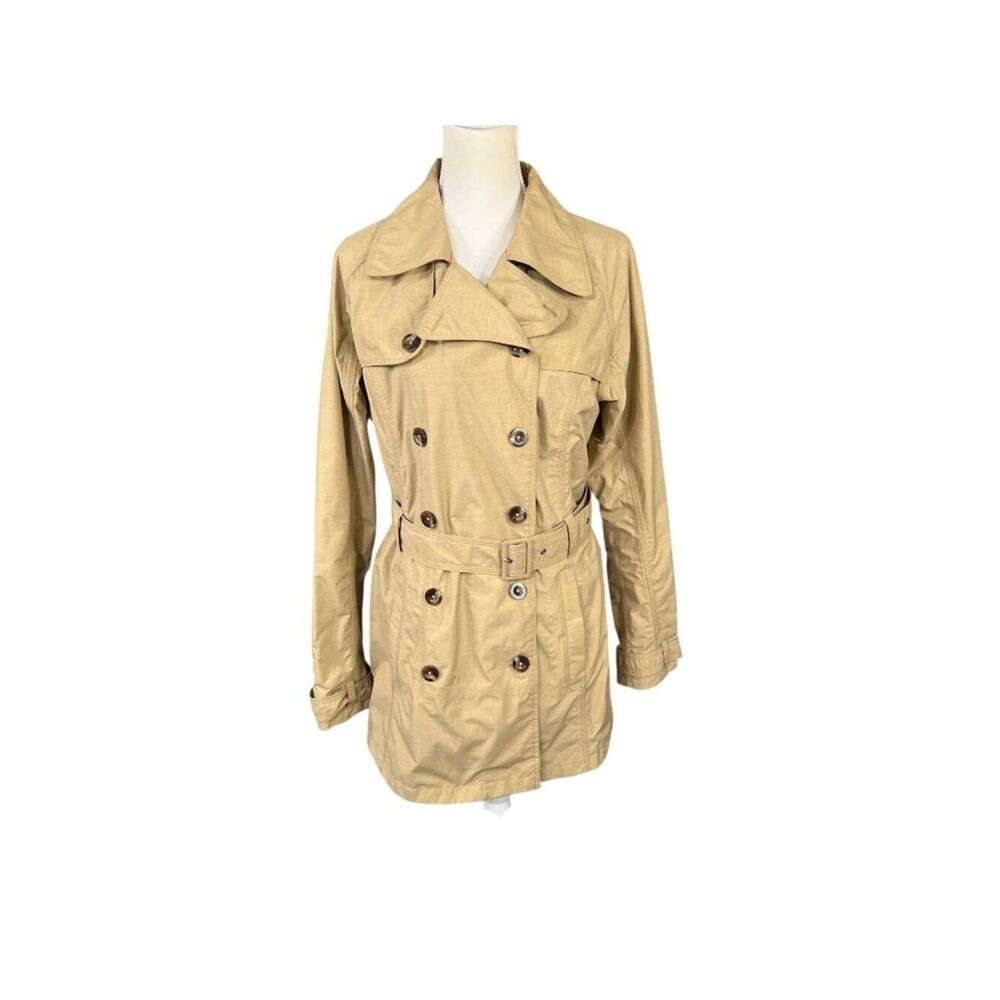The North Face Hyvent Belted Trench Coat Waterproof Rain Jacket Tan Size Large
